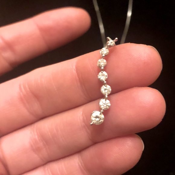 Zales Jewelry - Diamond and 14k white gold necklace